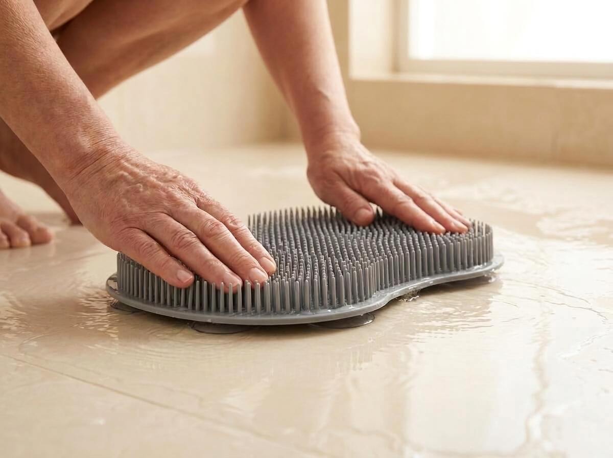 Step 1: Press It Onto A Wet Floor